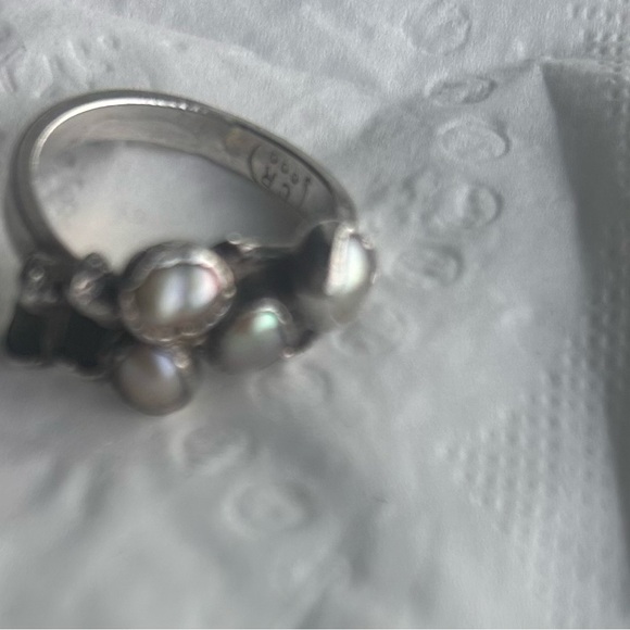 Elegant Silver, Pearl, Tourmaline Ring, Handmade, Hallmarked 999 - Picture 4 of 7